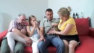 Grandfather fucks orgy close to 3 women #2